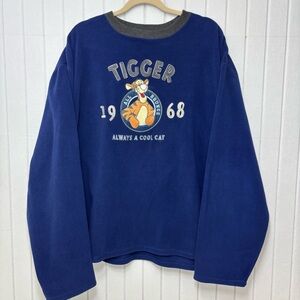 Disney Store Exclusive Blue Winnie the Pooh -Tigger Pullover Sweatshirt Size XXL